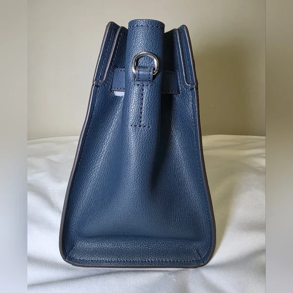 Michael Kors Leather Hamilton Medium Satchel & Crossbody- Navy  NWT Retails $558 - Picture 4 of 11